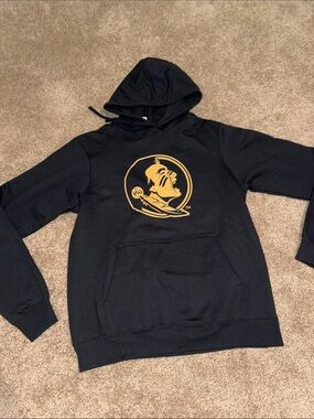 Florida State University Black Hoodie with Gold Seminoles Logo - Medium